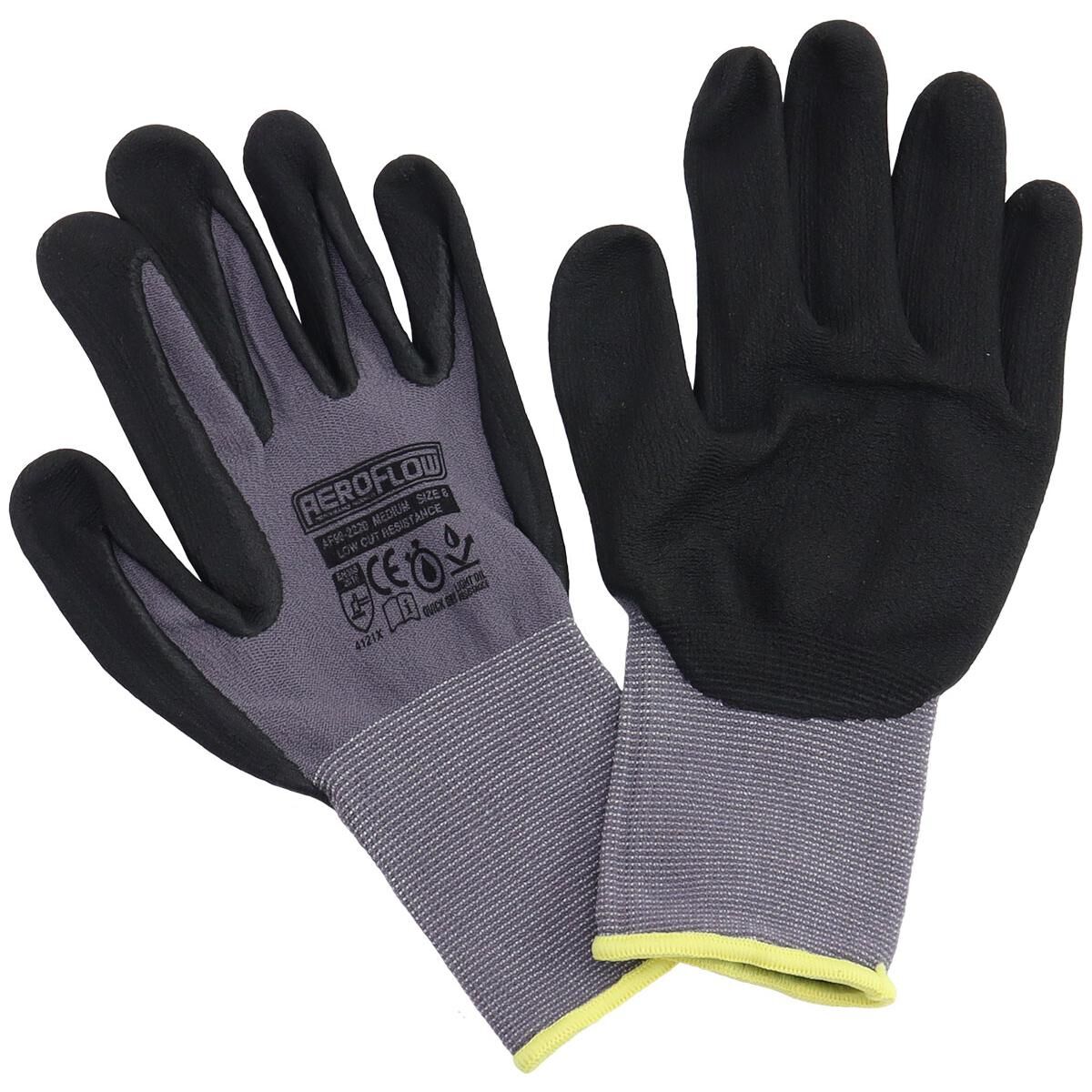 MECHANIC GLOVES LARGE NITRILE FOAM 1 PAIR BLACK WORK SHOP, , scaau_hi-res