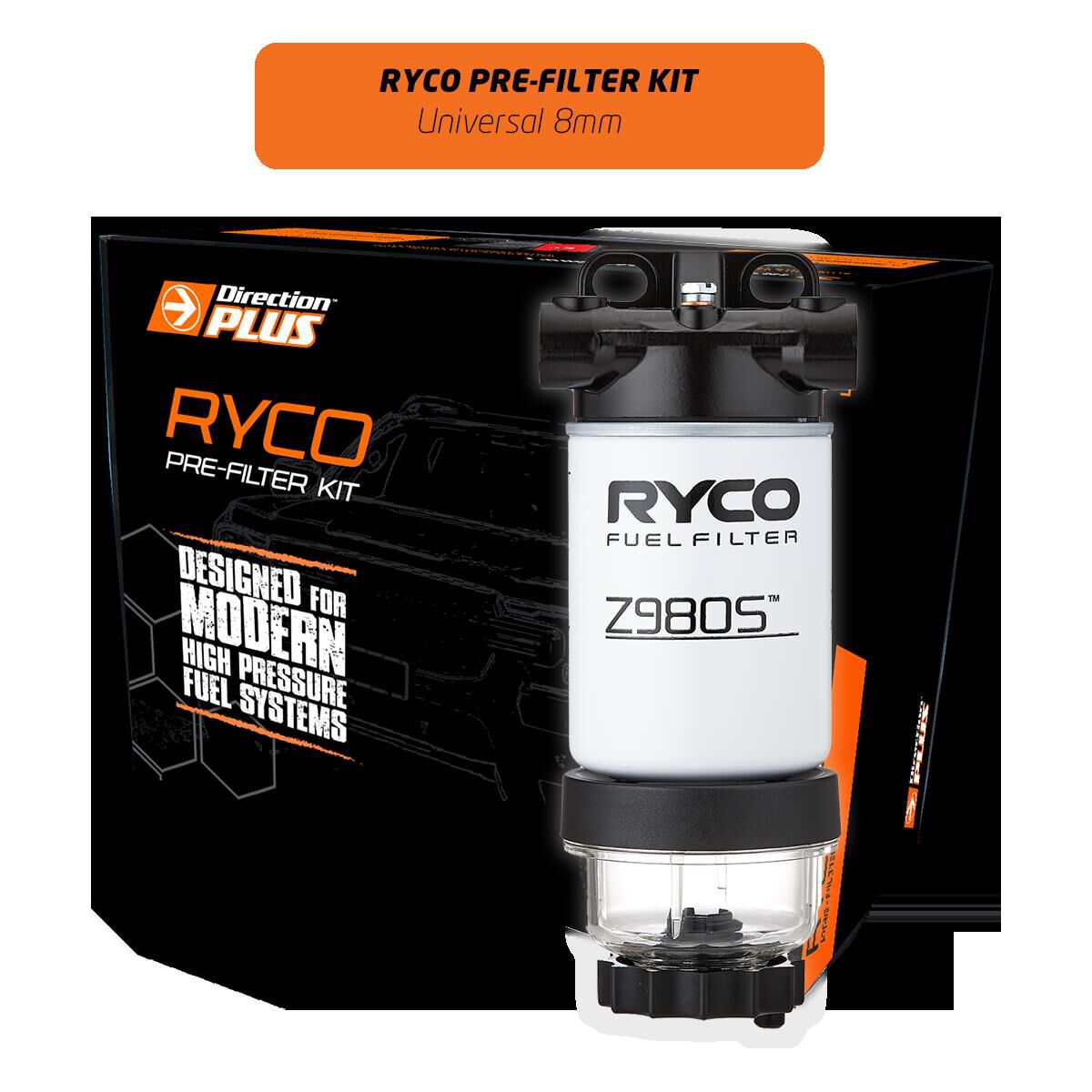 RYCO PRE-FILTER KIT UNIVERSAL 30MIC 8MM + BKT, , scaau_hi-res
