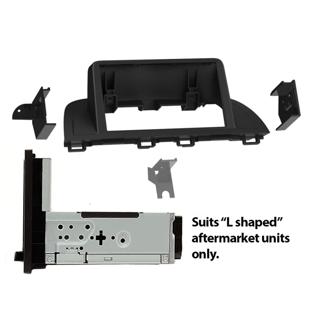 DOUBLE DIN FACIA KIT TO SUIT MAZDA 3 (TEXTURED BLACK), , scaau_hi-res