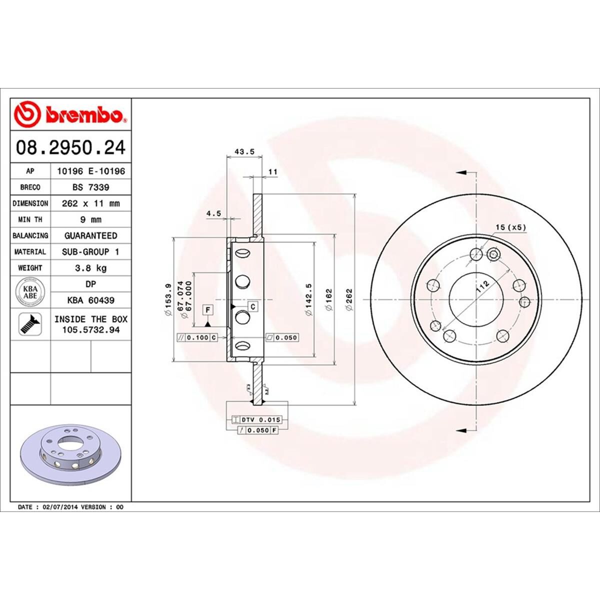 BREMBO DISC ROTOR, , scaau_hi-res
