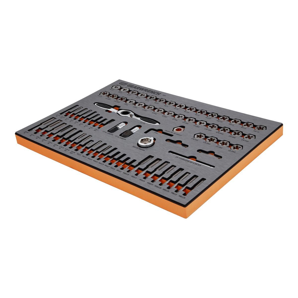 77 PIECE TAP & DIE SAE/METRIC EVA TRAY SET, , scaau_hi-res