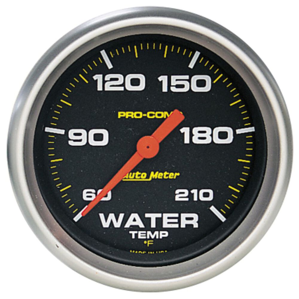 Autometer Water Temperature Gauge Electric 60 210 F, 2 5/8