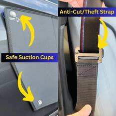 BLACK DENT GUARD WITH SUCTION CUP ATTACHMENT ANTI-CUT SECURITY STRAP, , scaau_hi-res