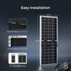 BIFACIAL 220 WATT 12 VOLT MONOCRYSTALLINE SOLAR PANEL, , scaau_hi-res