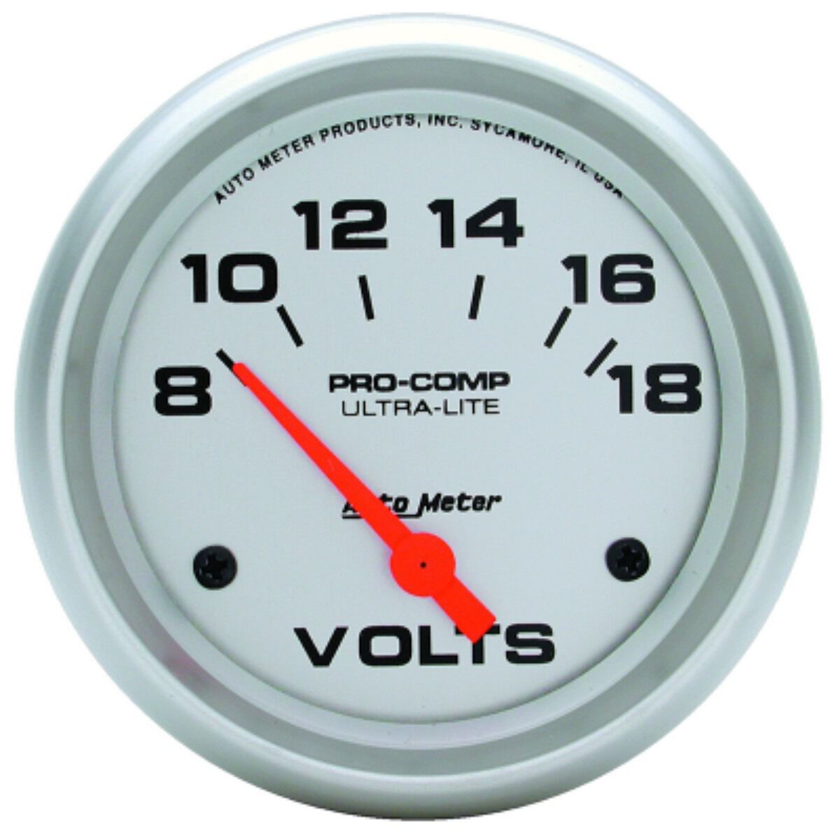Autometer Ultra Lite Voltmeter Electric 2 5/8 Inch, Short Sweep, 8