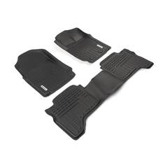 DEEP DISH FLOOR LINERS FOR FORD RANGER 2011-2022 DUAL CAB XLT WILDTRAK RAPTOR FULL SET, , scaau_hi-res