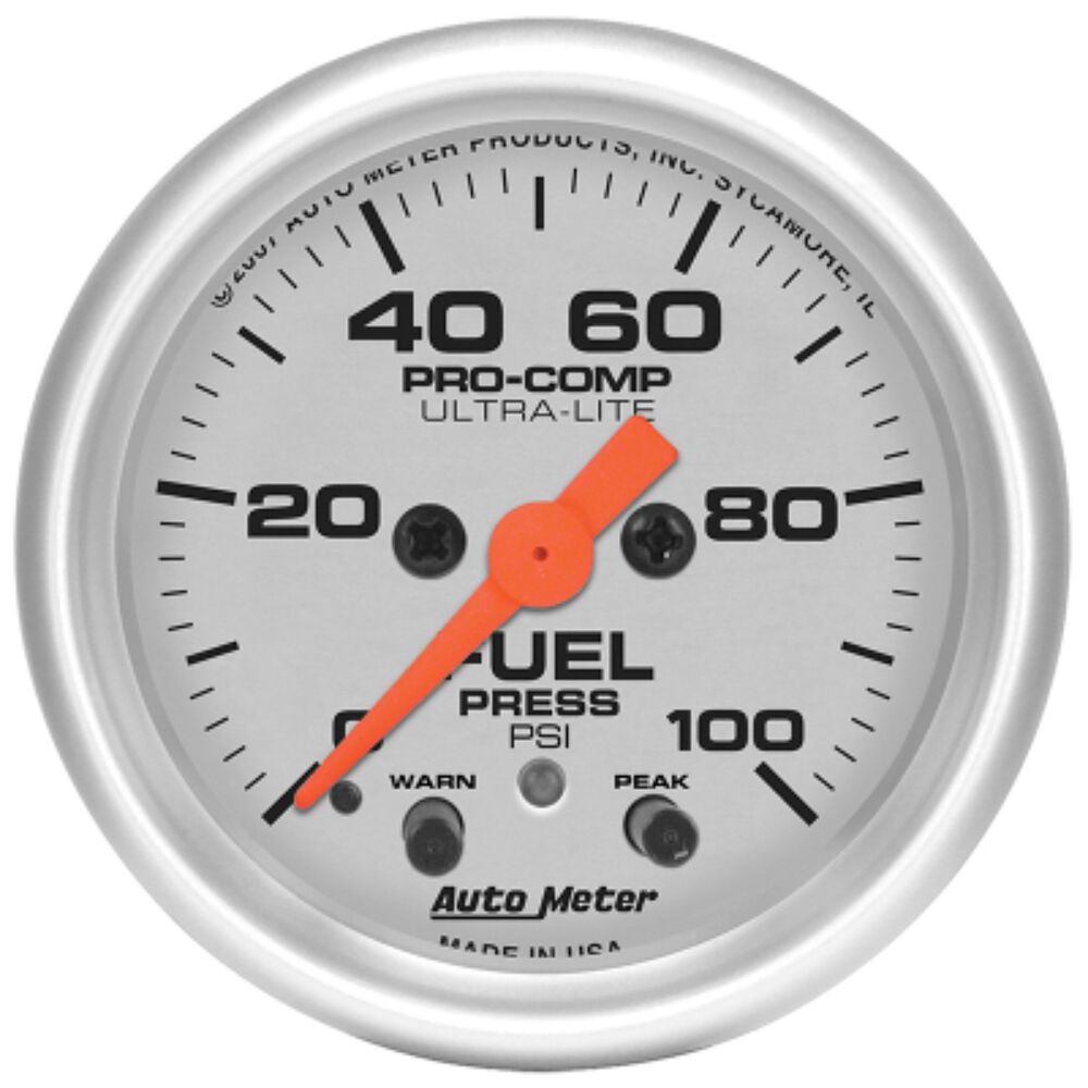 Autometer Ultra Lite Fuel Pressure Gauge Electric With Peak 0 100