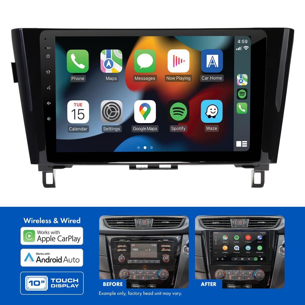 10" MULTIMEDIA RECEIVER TO SUIT NISSAN QASHQAI (2021) & X-TRAIL (2021-2022), , scaau_hi-res