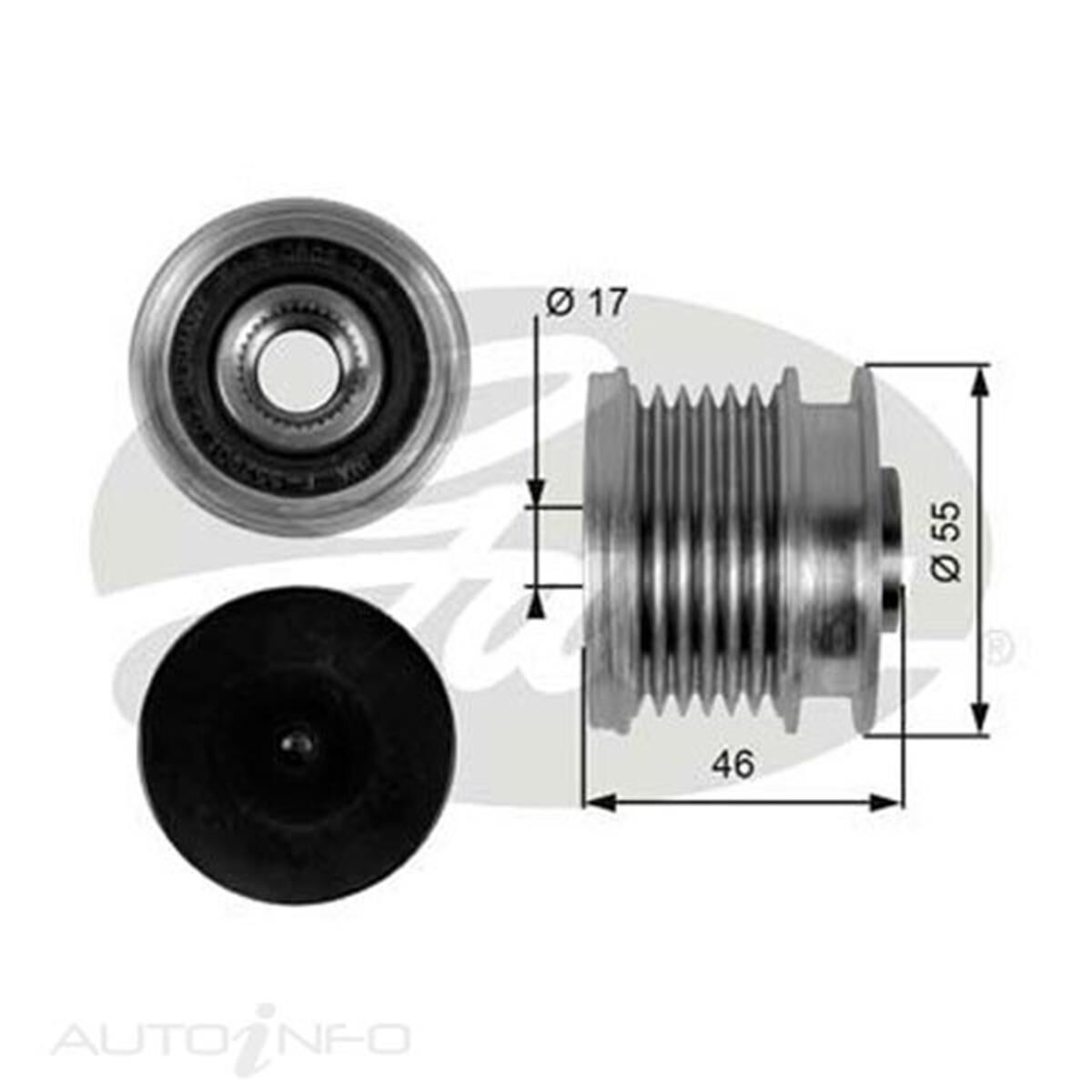 OAP7092 ALT DECOUPLER PULLEY, , scaau_hi-res
