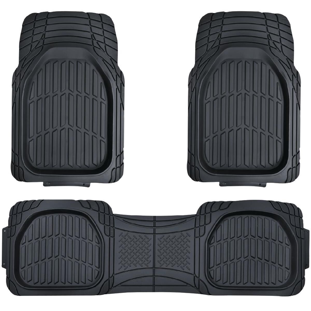 Hulk 4X4 Set 3 Universal Hd Tpe Deep Dish Mat Set Front Back HU5800