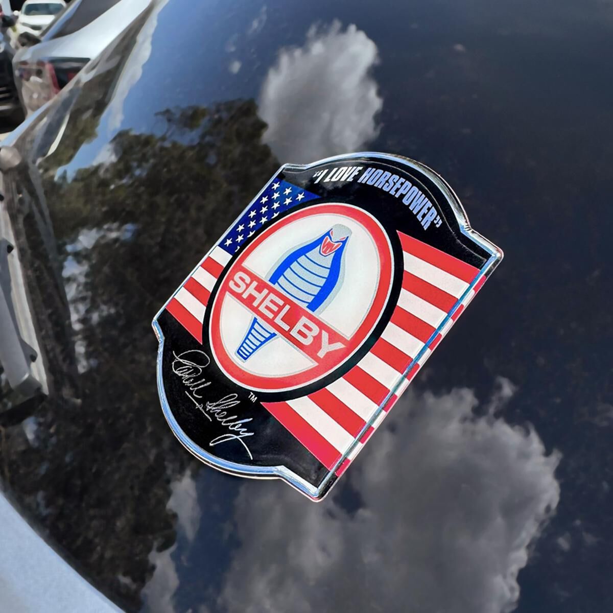 SHELBY COBRA MEDALLION LOGO CAR DECAL (COLOUR/CHROME), , scaau_hi-res