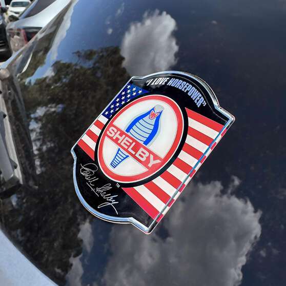 SHELBY COBRA MEDALLION LOGO CAR DECAL (COLOUR/CHROME), , scaau_hi-res