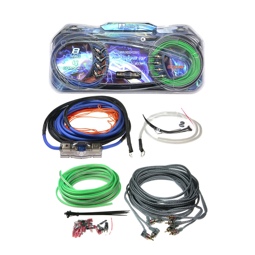 Aerpro 8 AWG 4 Channel Amp Install Kit Wiring Kit MX48 Supercheap
