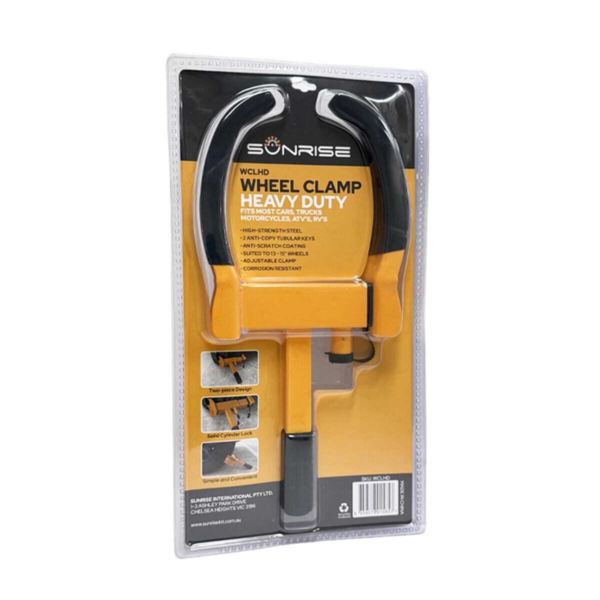 Sunrise Wheel Clamp Red Heavy Duty Anti-Theft Security, , scaau_hi-res