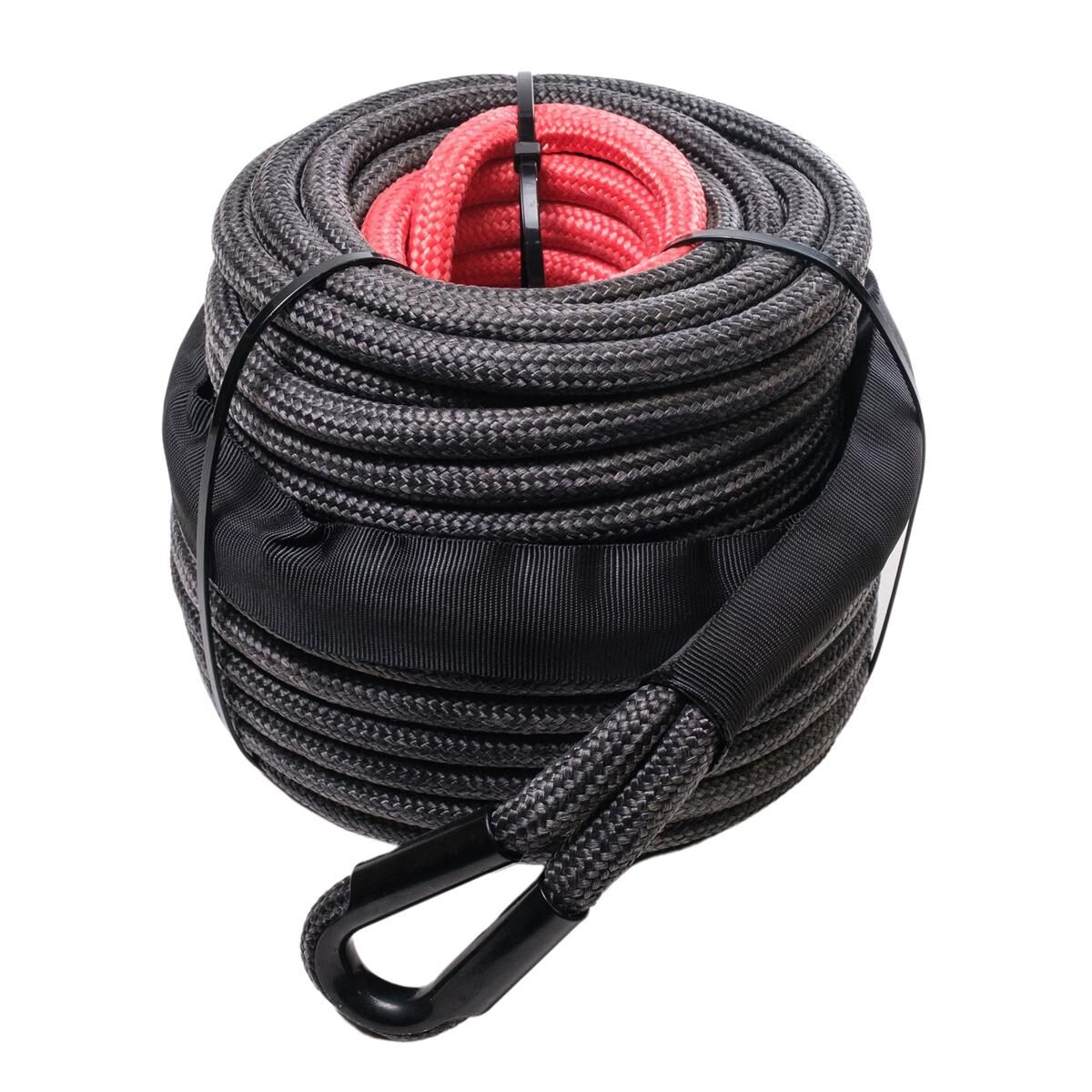 SABER DOUBLE BRAIDED WINCH ROPE - 30M - 8,000KG - BLACK, , scaau_hi-res
