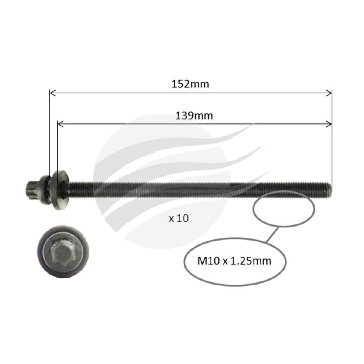 CYLINDER HEAD BOLT SET CHEVROLET F16D4 I4 DOHC VVT, , scaau_hi-res