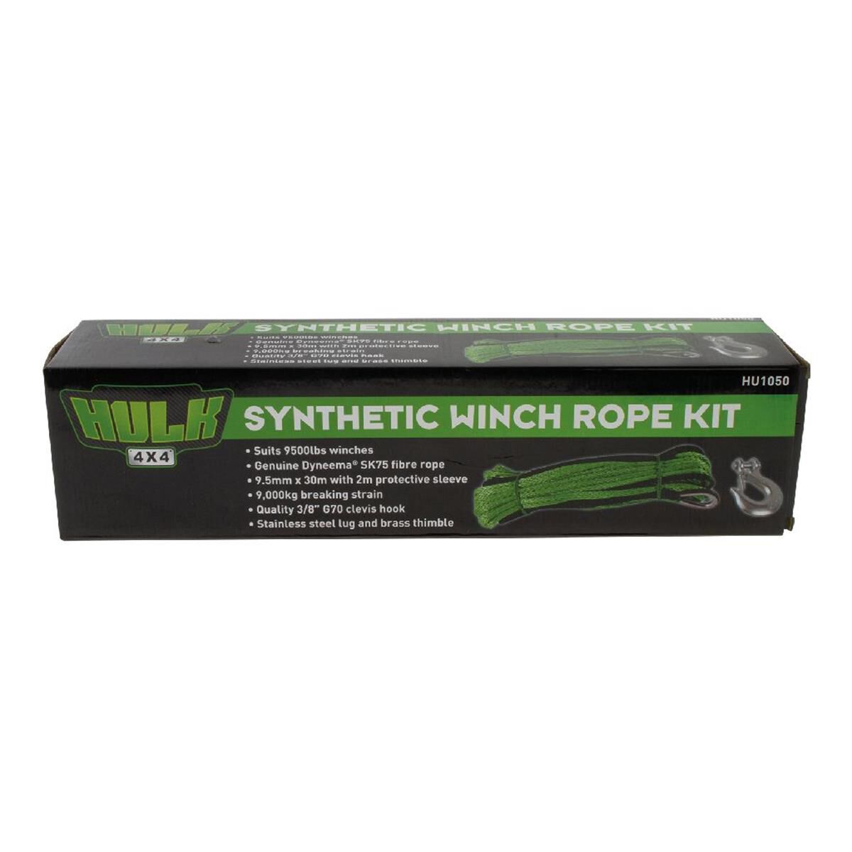 DYNEEMA SK75 ROPE 9.5mm x 30m GREEN T/S 9500lbs WINCH, , scaau_hi-res