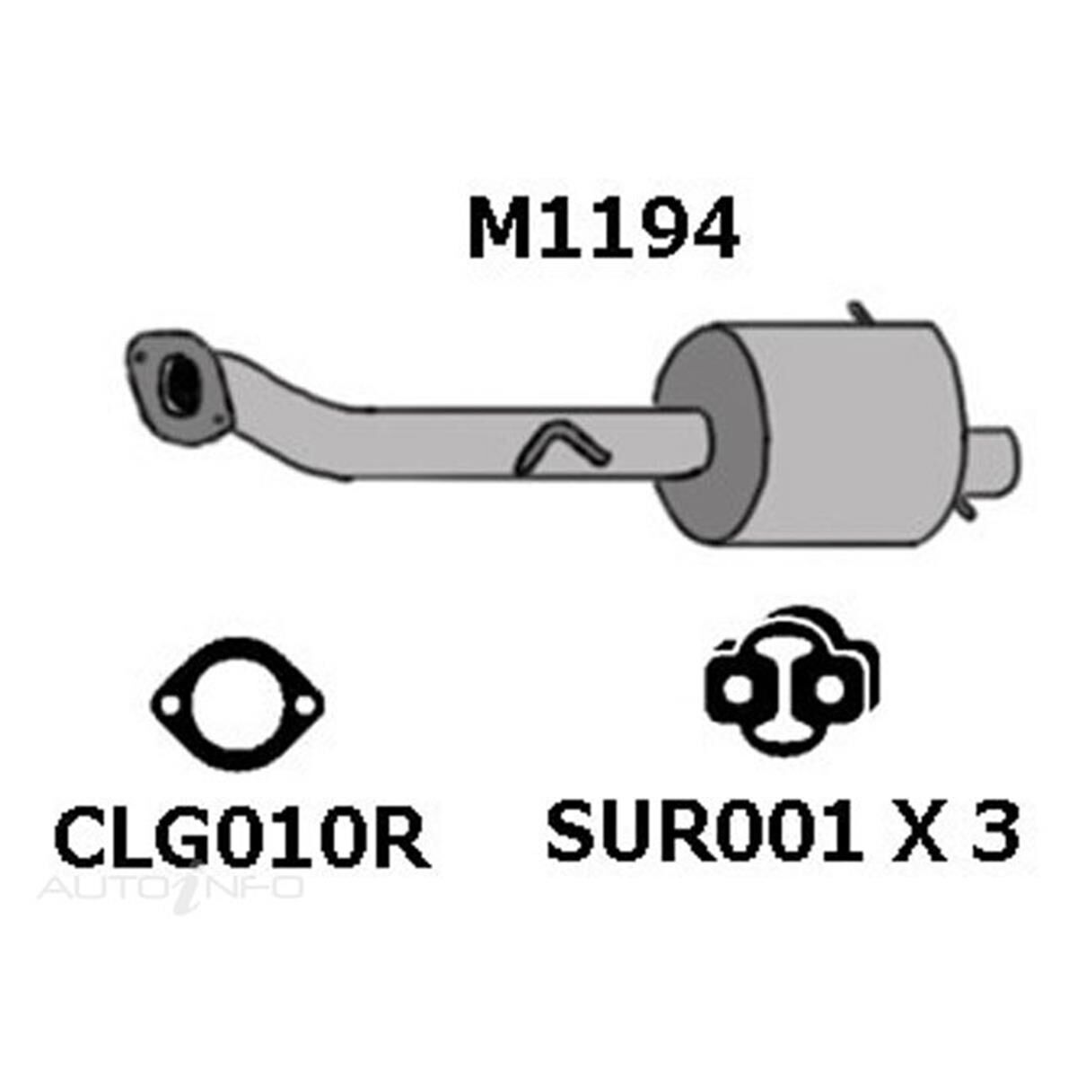 SUBARU LIBERTY 2WD 6/94-5/96 REAR MUFFLER, , scaau_hi-res