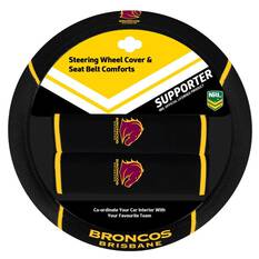 NRL STEERING WHEEL COVER & SEAT BELT BUDDIES - BRISBANE BRONCOS - ACNRL BROACC, , scaau_hi-res