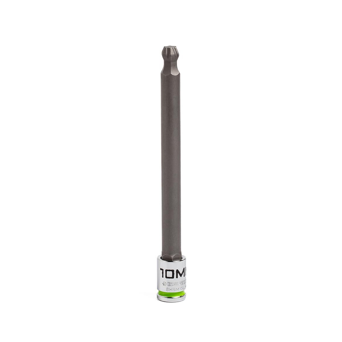 GRIPEDGE 3/8DR BALL HEX BIT SOCKET 10MM, , scaau_hi-res