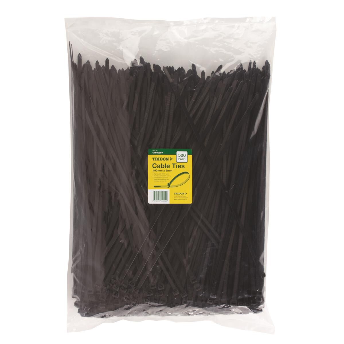 TRIDON CABLE TIE BLACK 400MM X 8M PK500, , scaau_hi-res