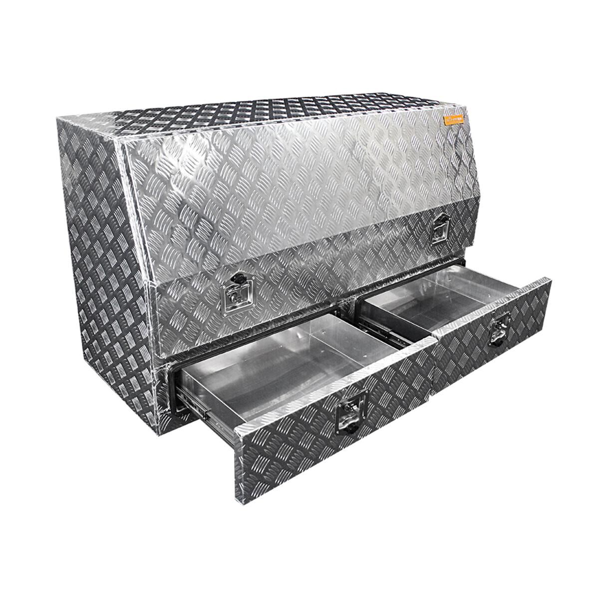 Sunrise Aluminium Tool Box Ute Canopy 2 Drawers 1430 x 550 x 820mm, , scaau_hi-res