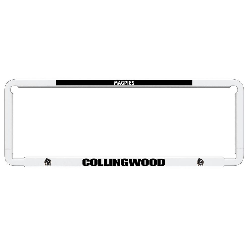 AFL Number Plate Frame Collingwood, 6 Figure Clear Standard