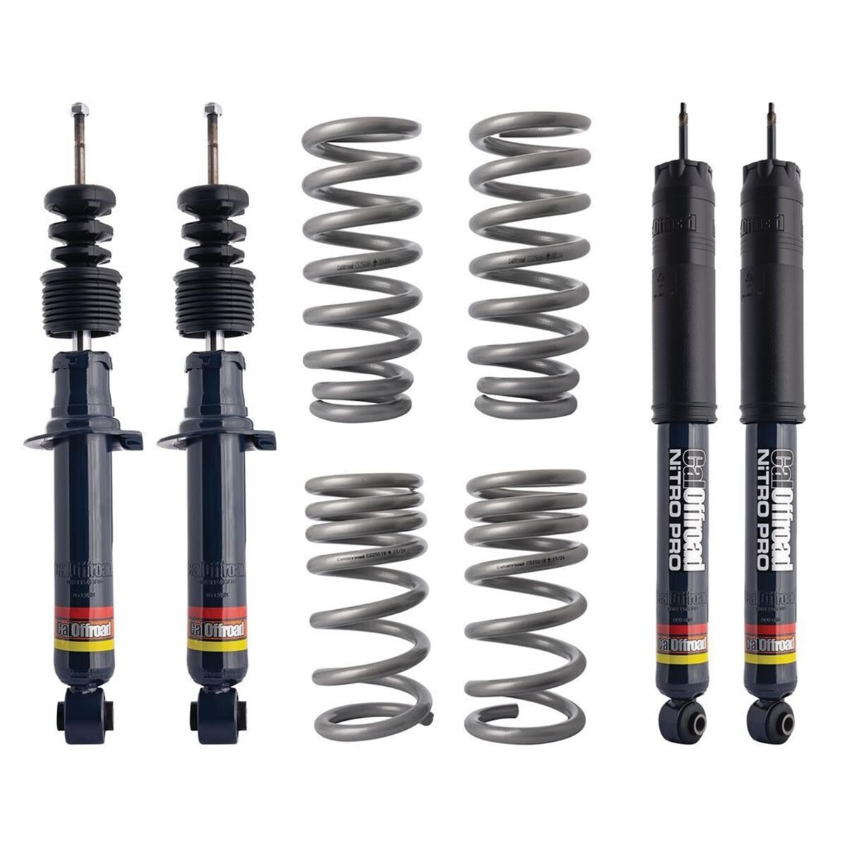CAL NITRO PRO 2" LIFT KIT PAJERO NM-NX MD/HD-LD WITH ASSEMBLED COILOVERS, , scaau_hi-res