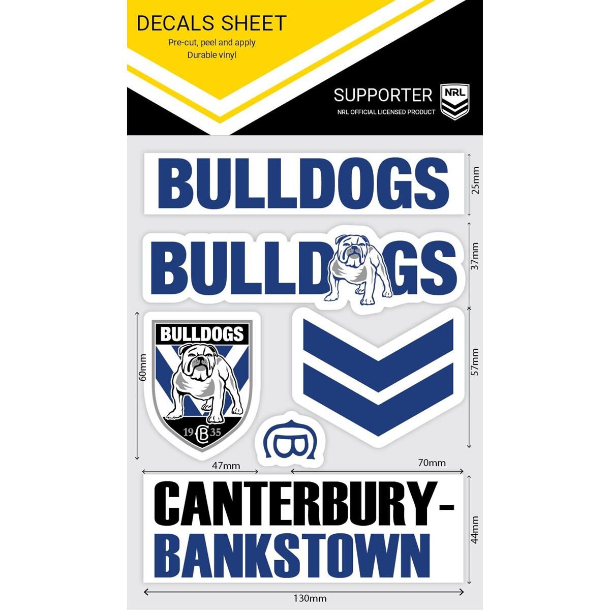 BULLDOGS WORKMARKS DECALS SHEET, , scaau_hi-res
