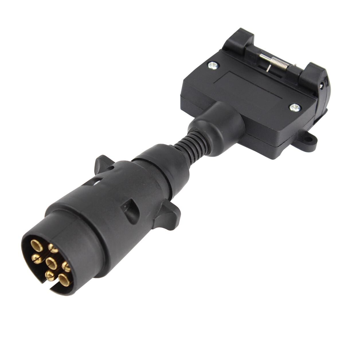 Sunrise Trailer Adaptor 7 Pin Round Vehicle to Flat Trailer, , scaau_hi-res