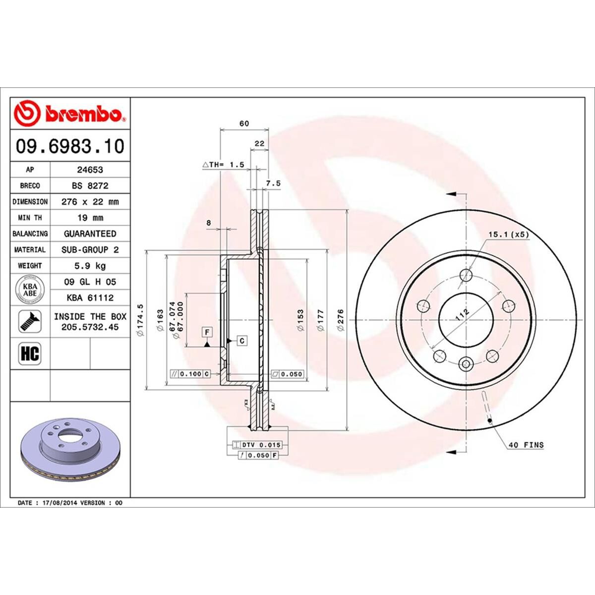 BREMBO DISC ROTOR, , scaau_hi-res
