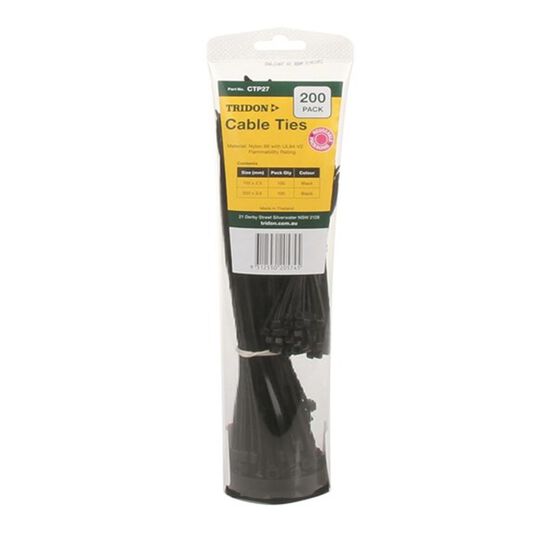 TRIDON TOOTHPASTE TUBE CABLE TIE COMBO PACK- BLACK, , scaau_hi-res