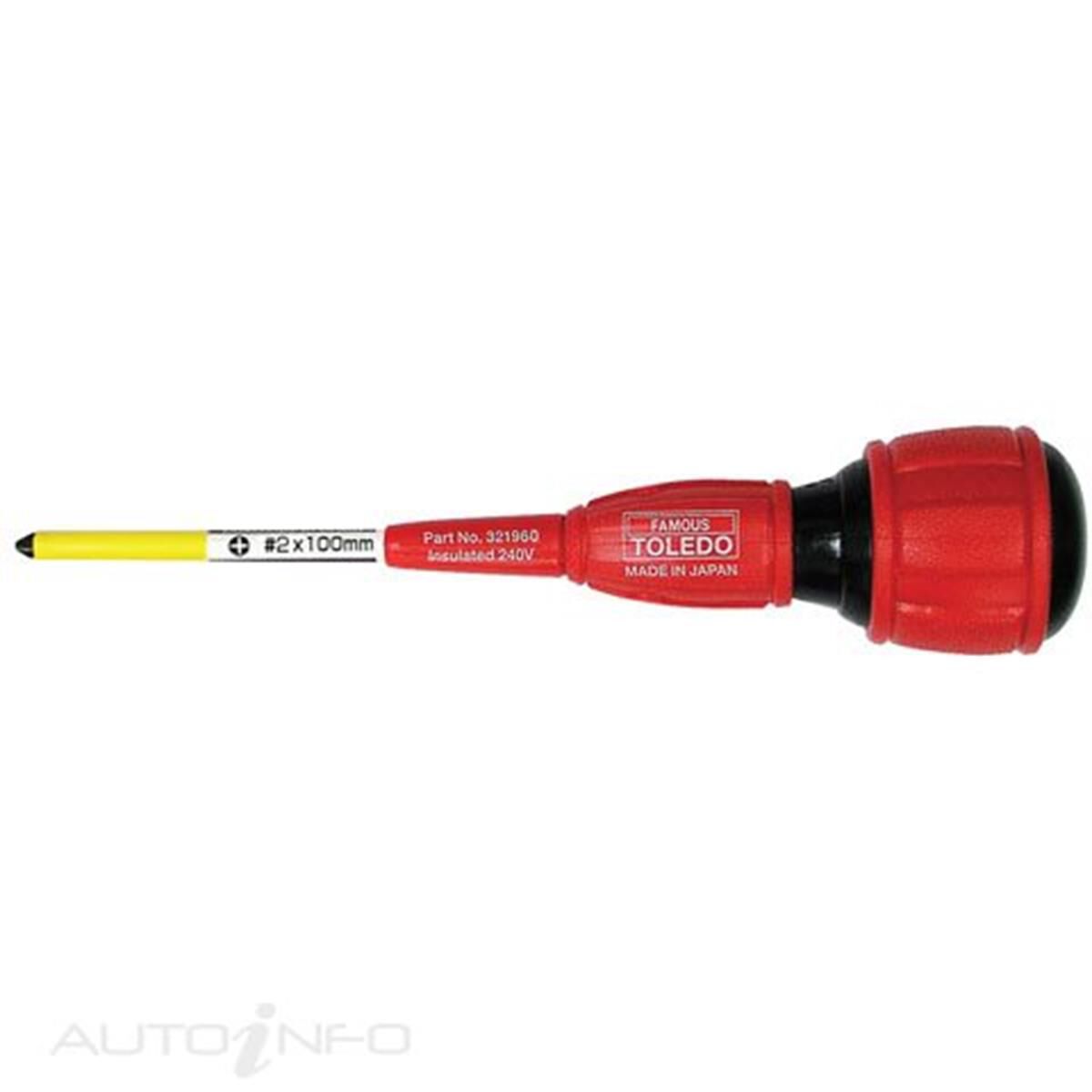 TOLEDO SCREWDRIVER INSULATED PH2X100MM, , scaau_hi-res