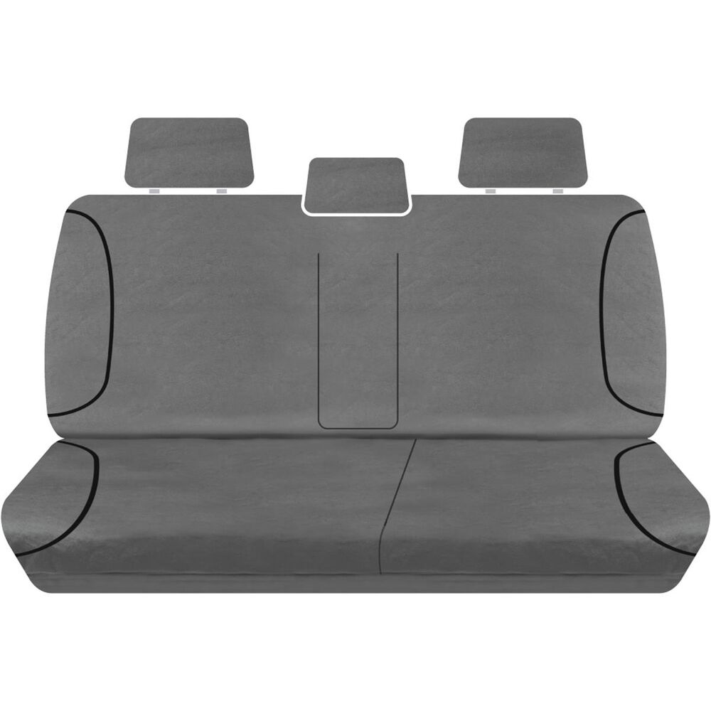 Tradies Canvas Ready Made Seat Covers Rear, Grey, Suits DMax Supercheap Auto