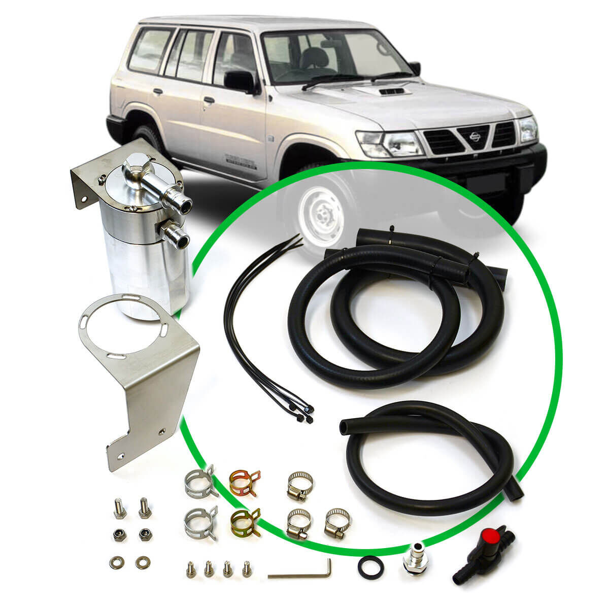 OIL CATCH TANK FULL KIT SUIT PATROL GU 4.2L 1997 - 2006, , scaau_hi-res