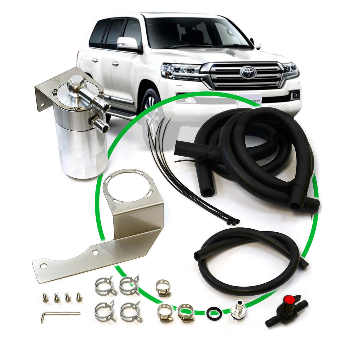 OIL CATCH TANK FULL KIT SUIT LANDCRUISER 200 SERIES 4.5L 200, , scaau_hi-res