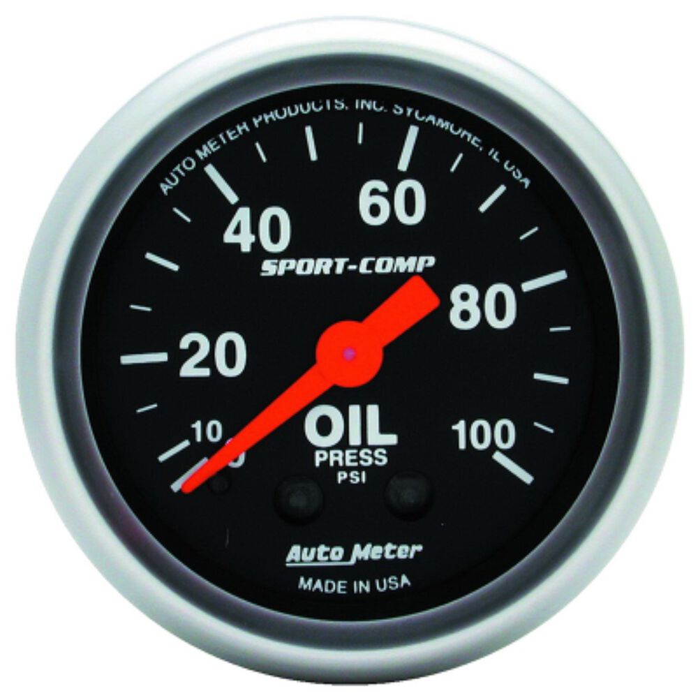 Autometer Oil Pressure Gauge Mechanical 0 100 PSI, 2 1/