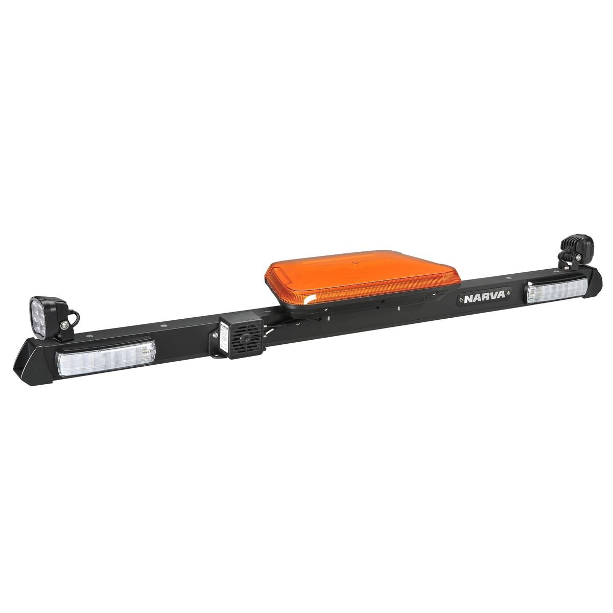 Narva 12V LED Low-Profile Rotating Strobe Utility Bar - 1.2m with LED Work Lamps & Reverse Alarm, , scaau_hi-res