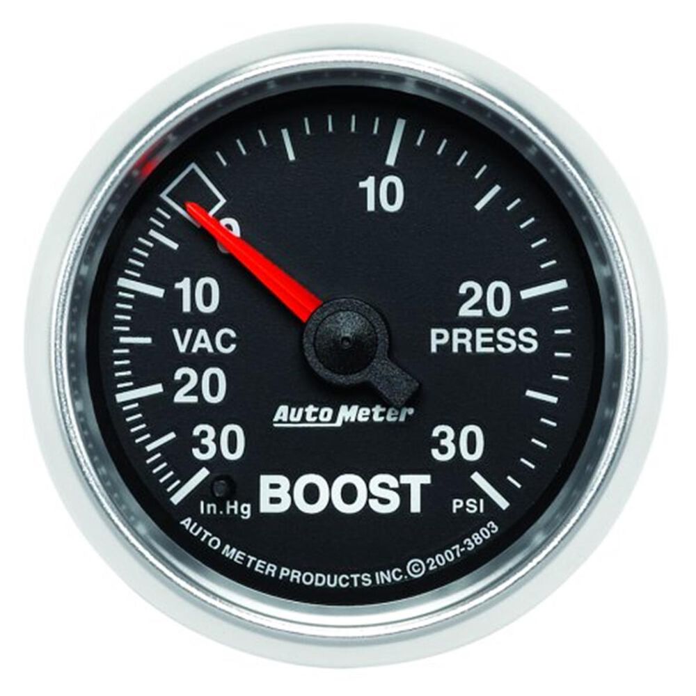Autometer GS Boost/Vacuum Gauge Mechanical 30 inHg/30 PSI, 2 1/16