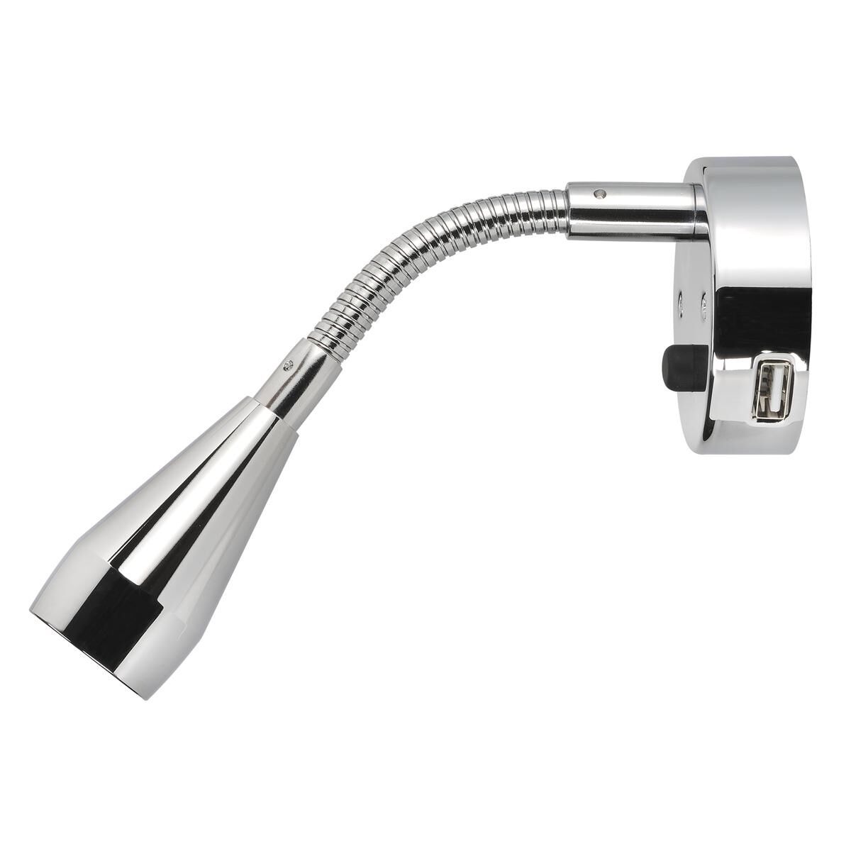 NARVA 12V SILVER INTERIOR LAMP WITH TOUCH SWITCH & 2A USB SOCKET, , scaau_hi-res