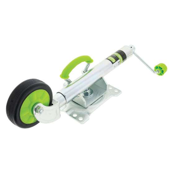 6" STANDARD JOCKEY WHEEL 350kg SOLID RUBBR WHEEL SWIVEL U-BLT BRACKET, , scaau_hi-res