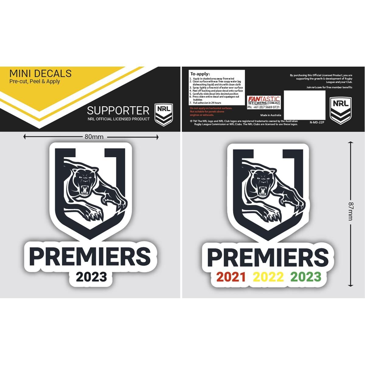 NRL PREMIERS MINI DECAL (SET OF 2), , scaau_hi-res