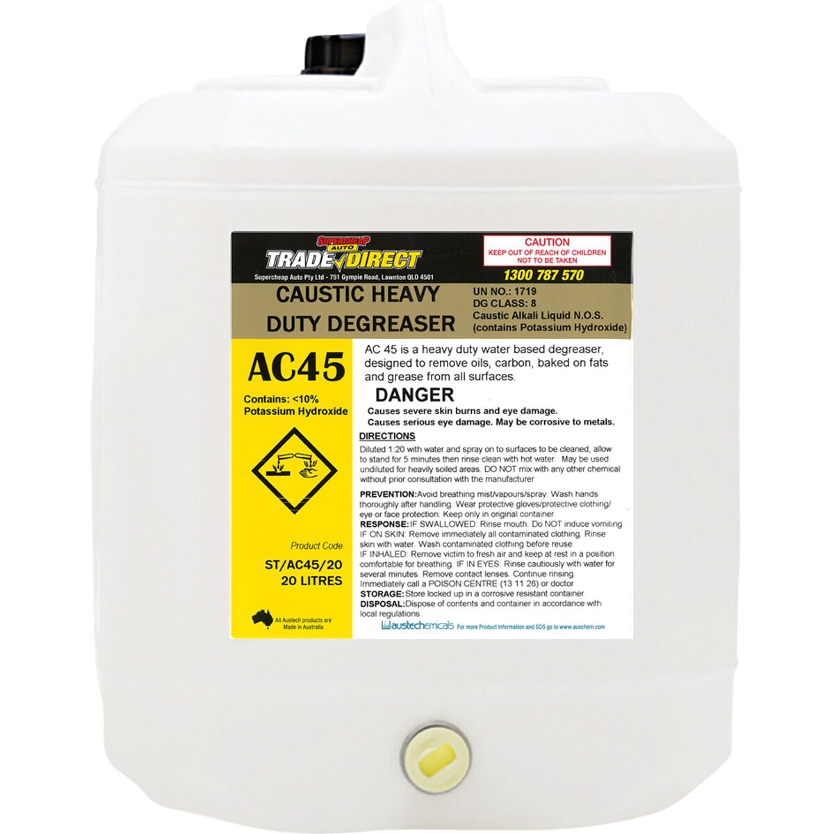 Degreaser: Supa 160 Caustic Degreaser - 20L Plastic Cube, , scaau_hi-res