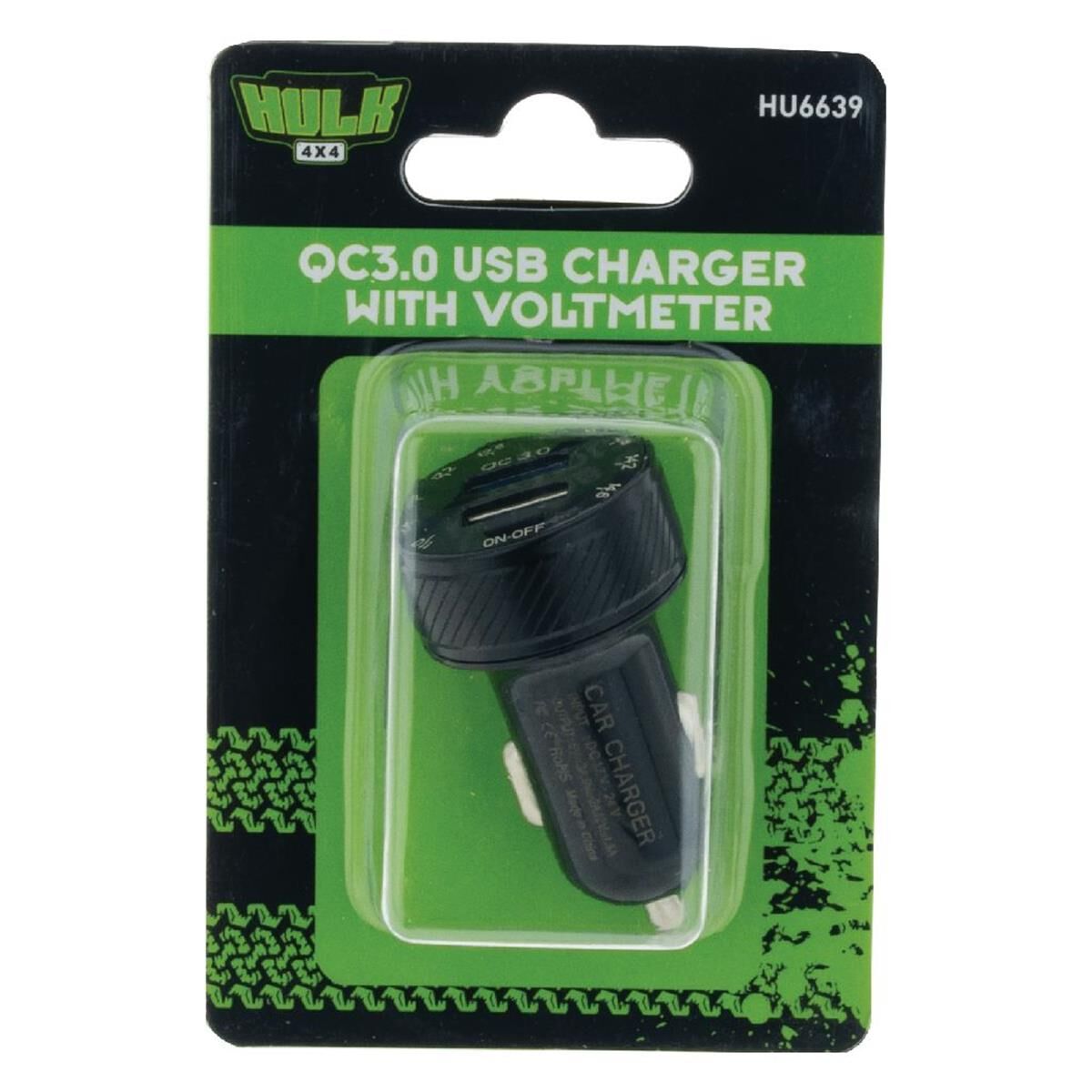 DUAL USB IN CAR SOCKET CHARGER DUAL QC3.0 WITH VOLTMETER & SWITCH, , scaau_hi-res