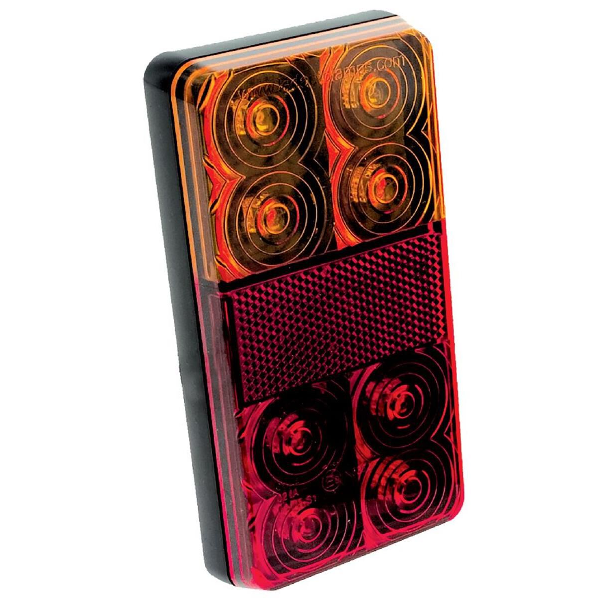 PKT 2 LED STOP/TAIL/INDICATOR LAMP 12V WITH REFLEX REFLECTOR 150 x 80 x 24mm, , scaau_hi-res