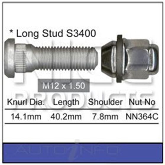 Nice Wheel Stud And Nut Set NS340H Supercheap Auto