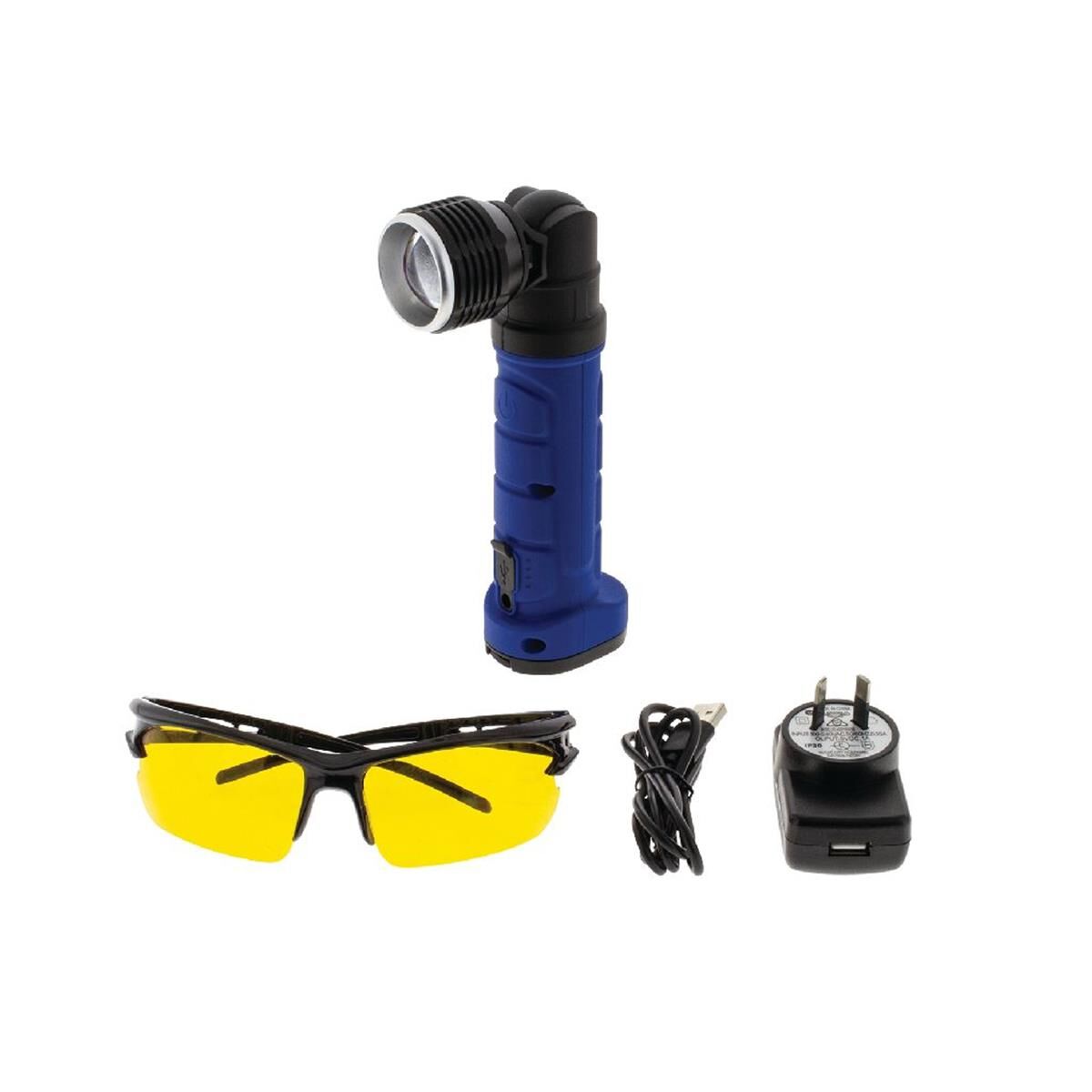 RECHARGBLE LED UV INSPECTION LAMP WITH GOGGLES LI-ION - AC UV TORCH, , scaau_hi-res