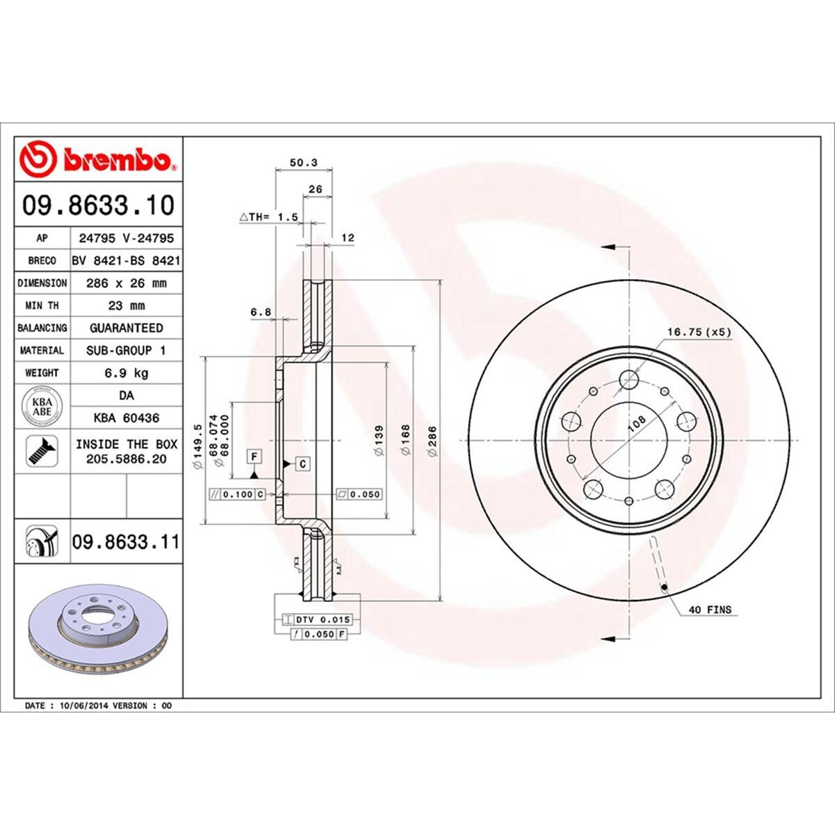 BREMBO DISC ROTOR, , scaau_hi-res