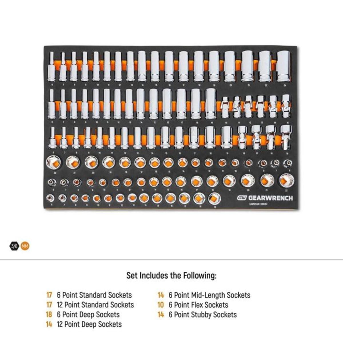 104 PIECE 3/8&rdquo; DRIVE MASTER METRIC SOCKET SET IN FOAM STORAGE TRAY, , scaau_hi-res