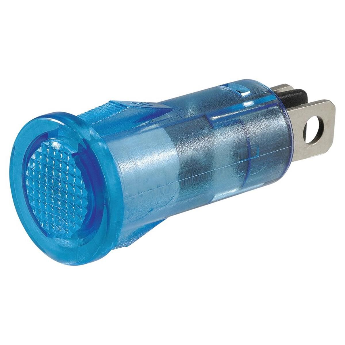 BLUE LED PILOT LAMP 12V PUSHFIT SUITS 12.5mm OPENING 2 xBLADE TERMINALS, , scaau_hi-res